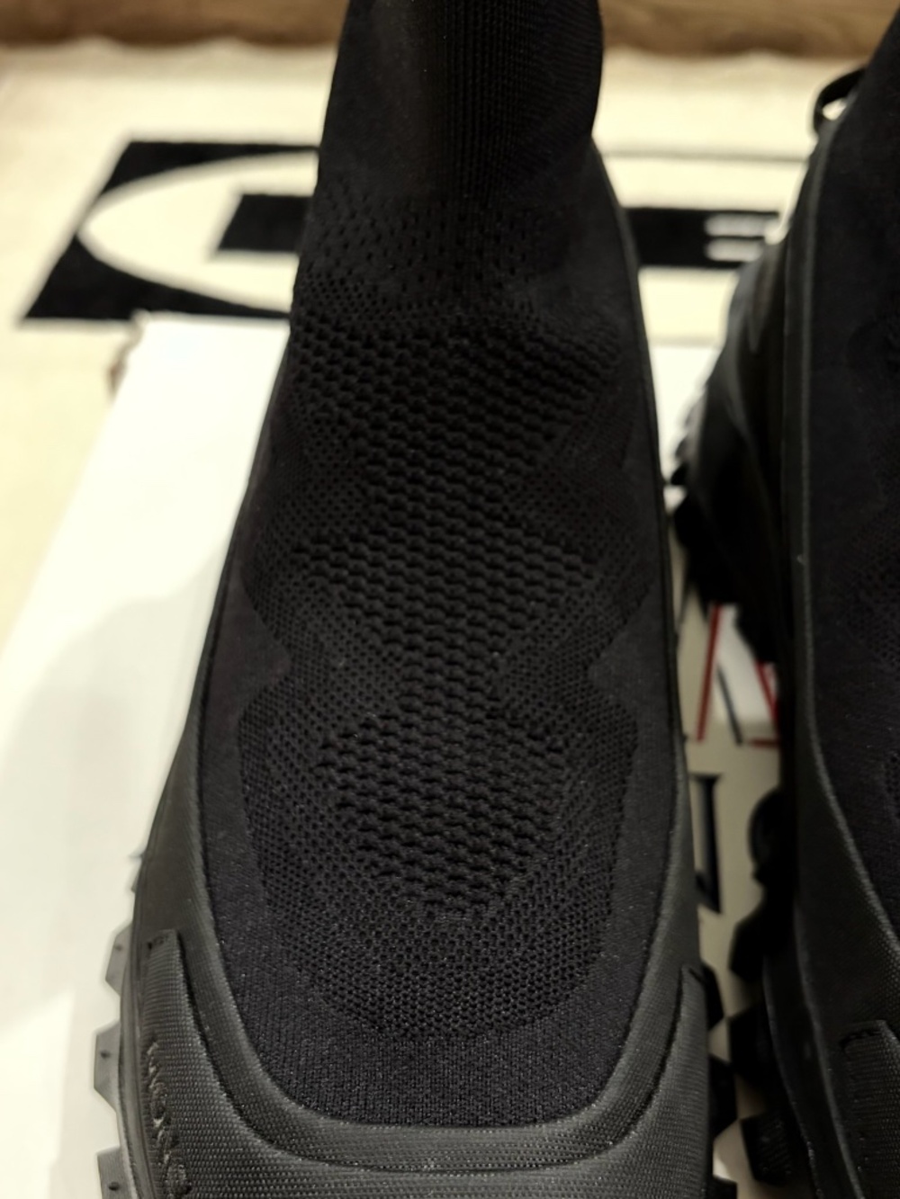Moncler Trailgrip Knit Sock High Top Sneaker - Black 43eu - Picture 10 of 14